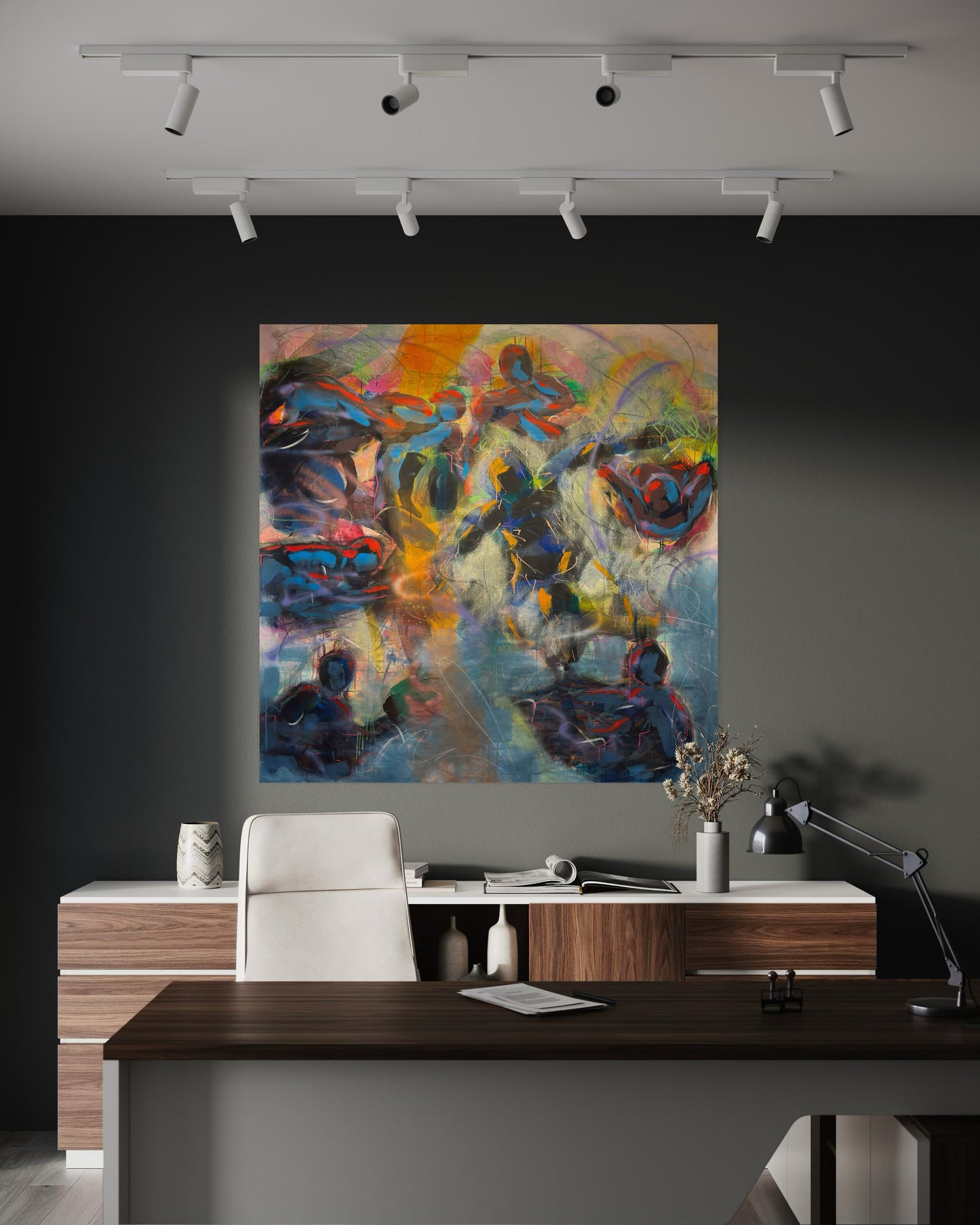 Magic Dance Abstract Original Painting in office space