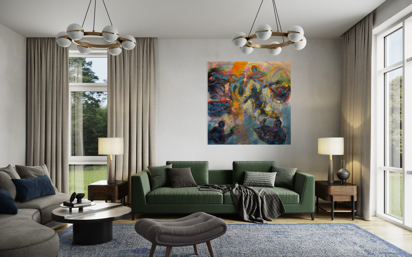 Magic Dance Abstract Original Painting in luxury living room