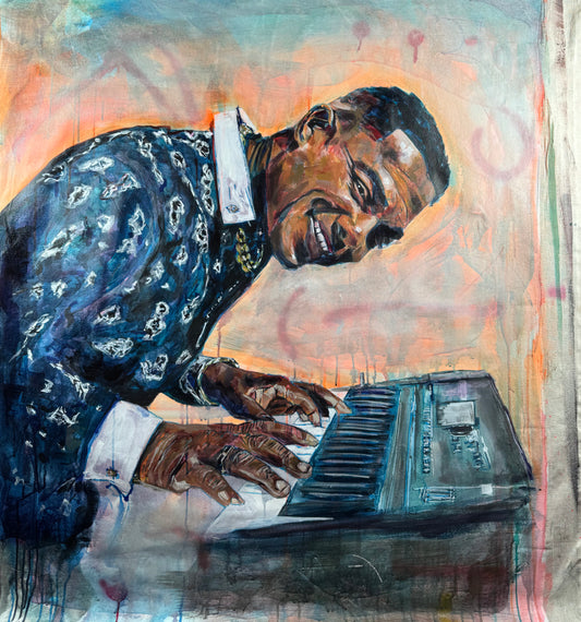 Manolito y su Trabuco Portrait - Original Paintings close up detail