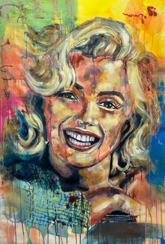 Marilyn Monroe Original Painting close up detail