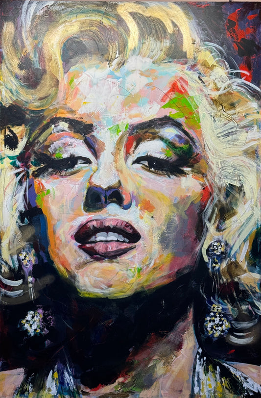 Marilyn Monroe Portrait Original Painting close up detail