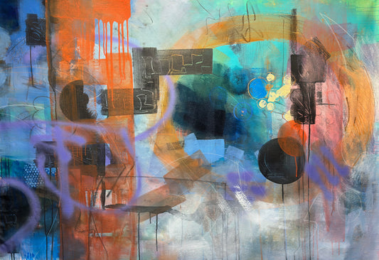 Moonlight Abstract Original Paintings close up detail