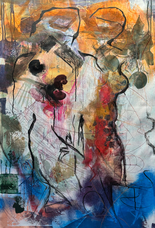Mystery Bond Abstract Original Painting close up detail 