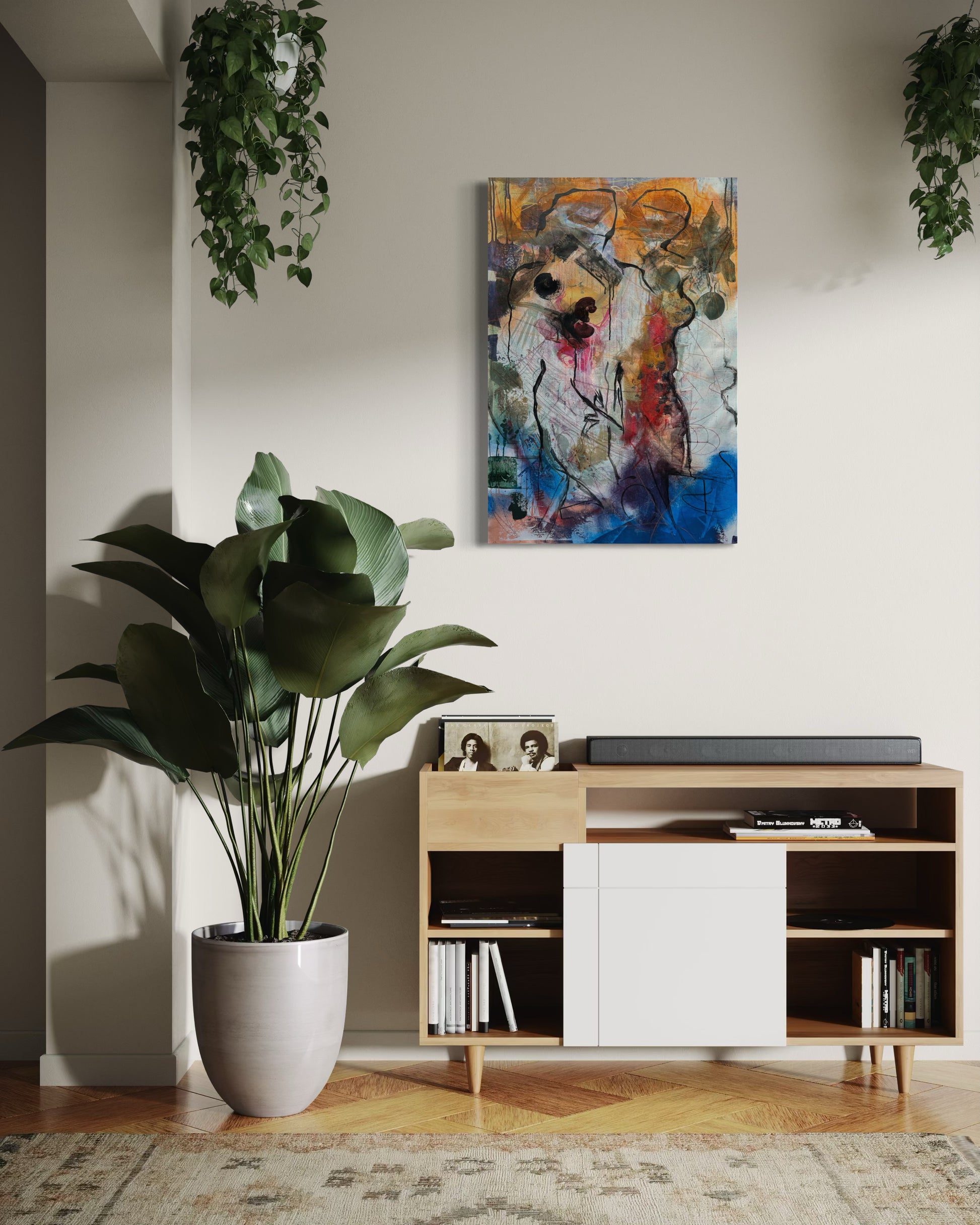 Mystery Bond Abstract Original Painting above a dresser