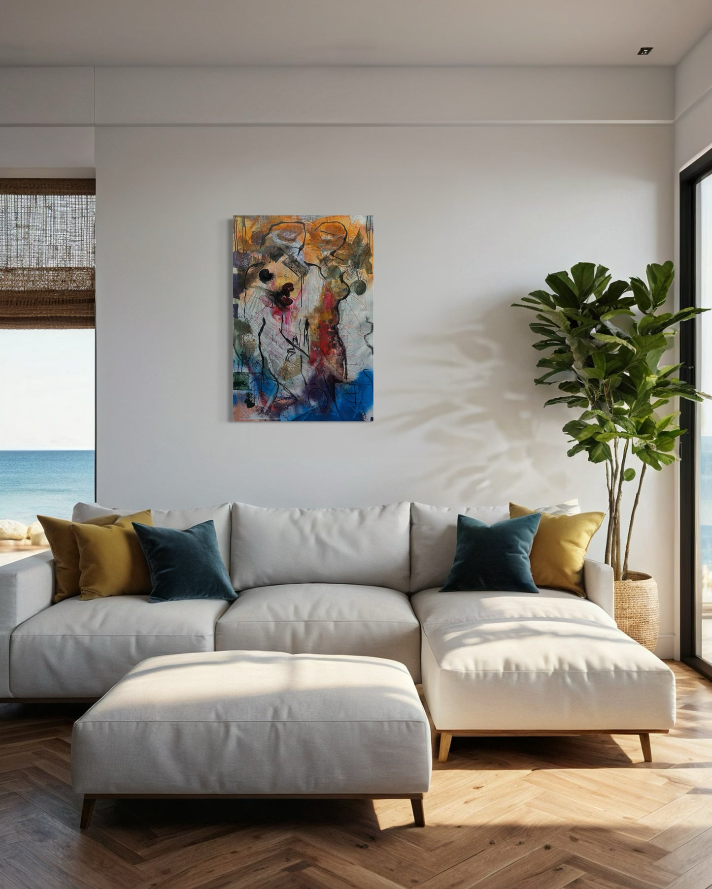 Mystery Bond Abstract Original Painting in bright living space
