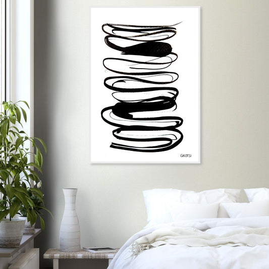 N FLOW poster print in bedroom creating flowing atmosphere