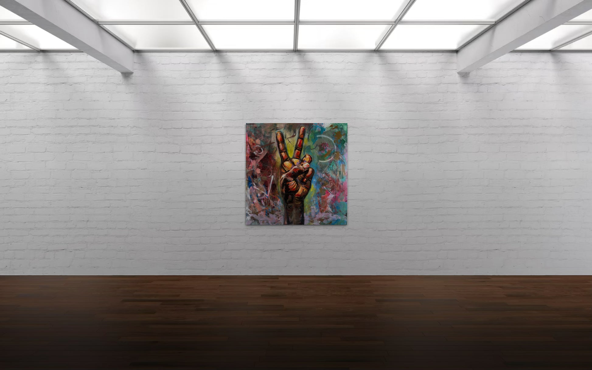 Peace Symbolic Abstract Original Painting in gallery
