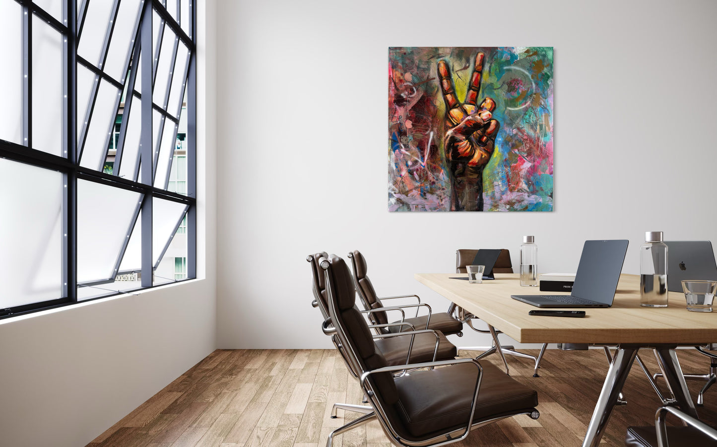 Peace Symbolic Abstract Original Painting in luxury office facility