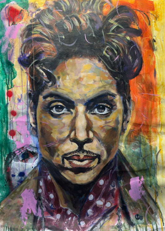 Prince Portrait Original Painting close up detail