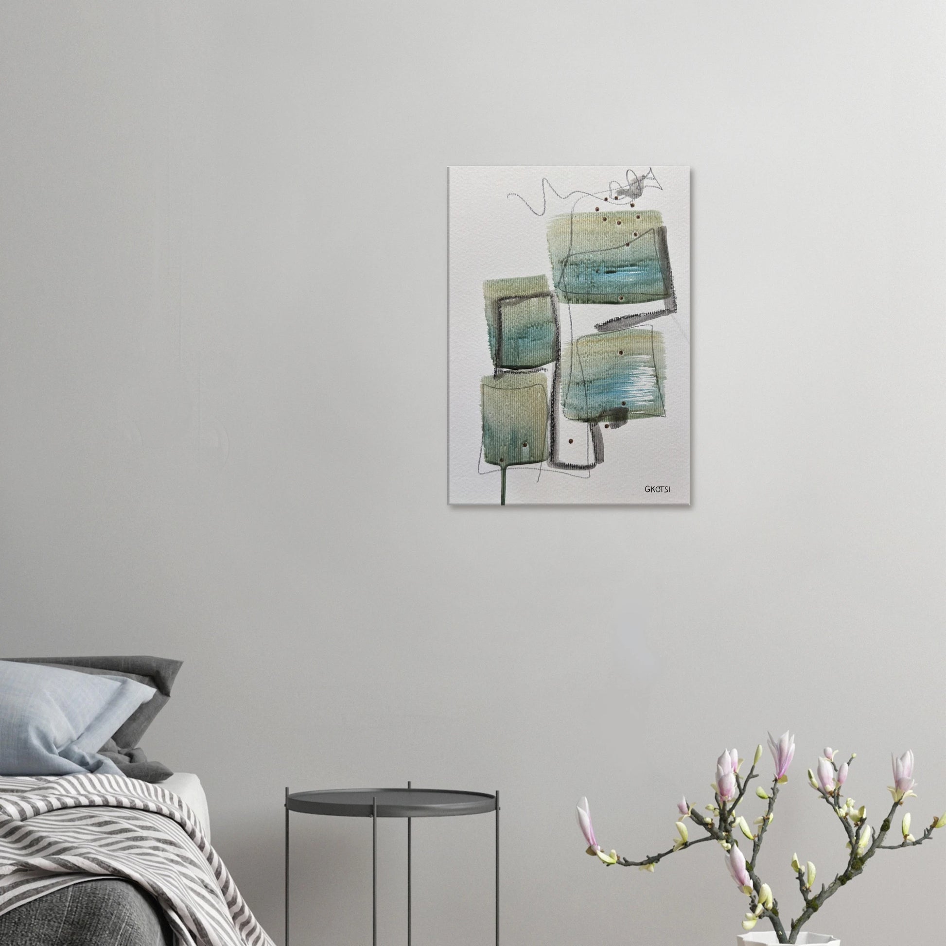 STRUCTURALLY Canvas print in simple styled bedroom