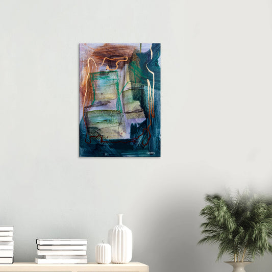 STRUCTURALLY canvas print above table with small plant