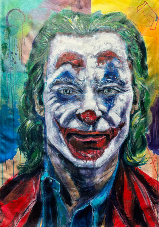 The Joker Portrait Original Painting close up detail