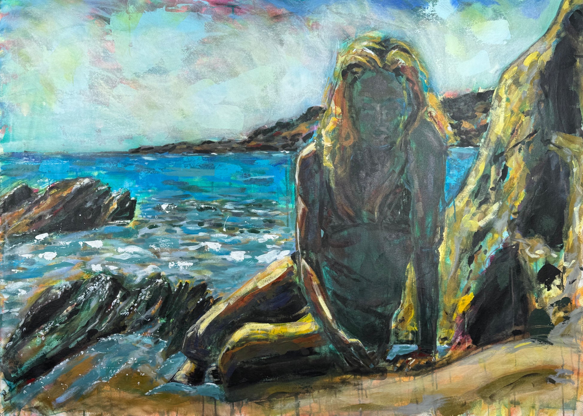 Tinos Greece Original Painting close up detail
