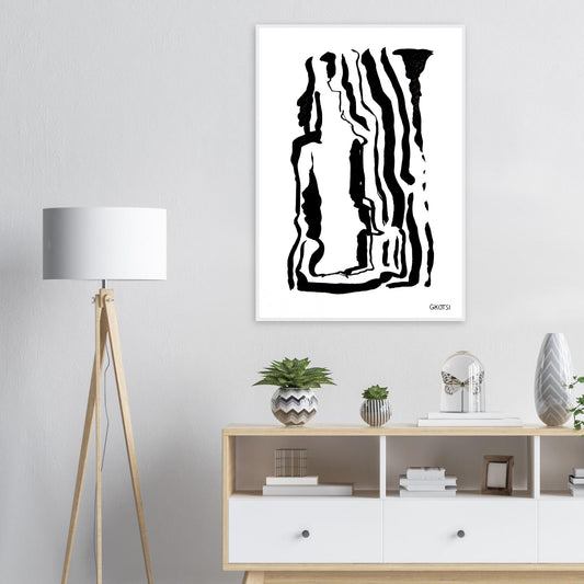 YOUR WAY poster print above dresser in room interior