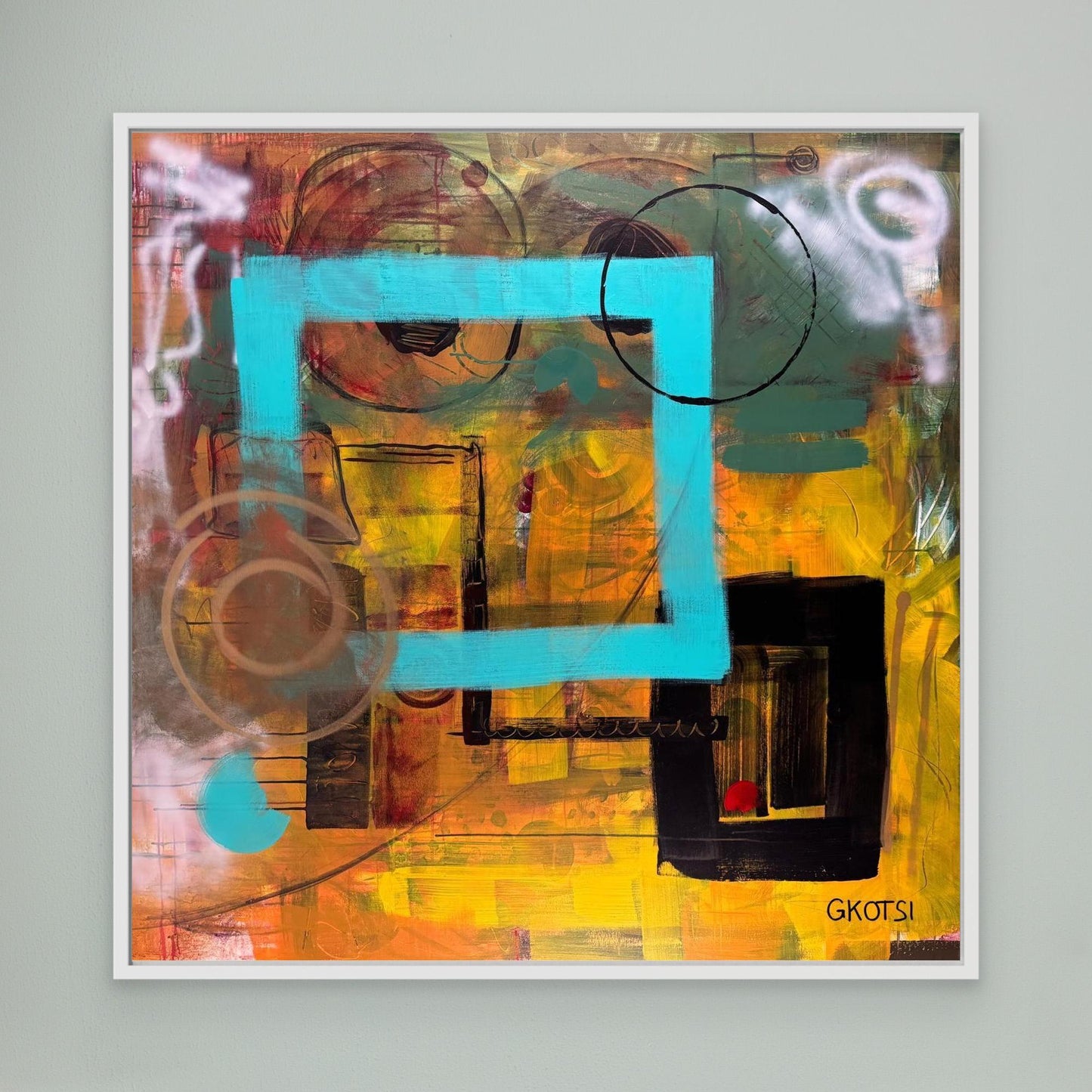 CLEAR IT Print with white frame on gray wall 