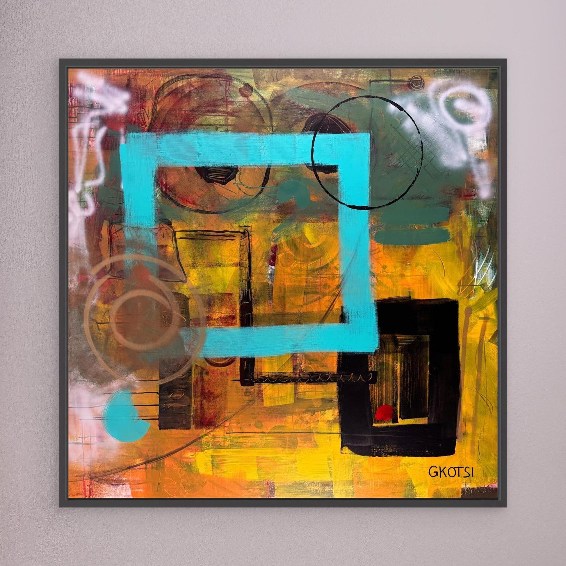 CLEAR IT Print with black frame on gray wall 