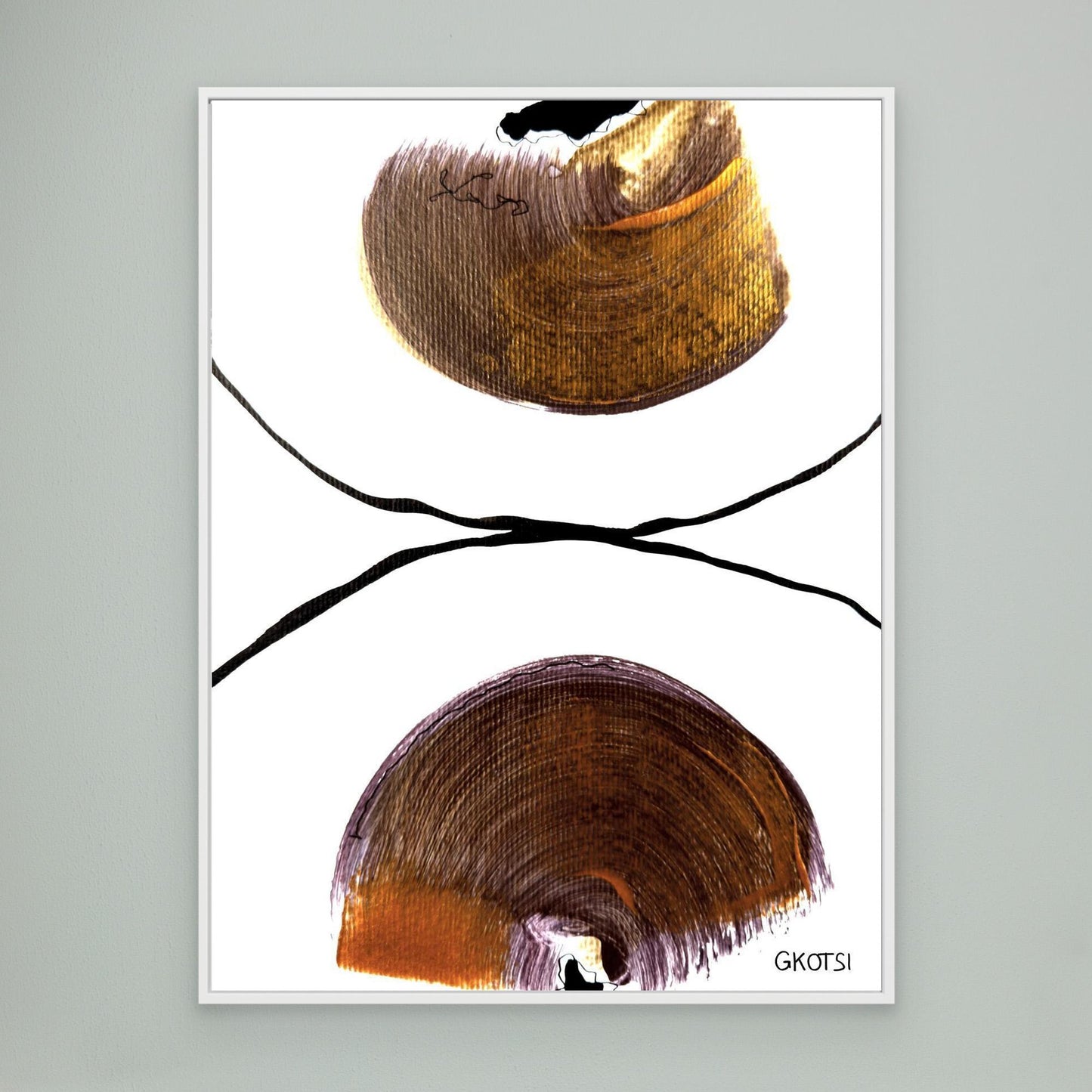 DIE HÄLFTE abstract canvas print creating contemplative atmosphere